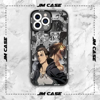 Ốp lưng iphone samsung xiaomi oppo cạnh vuông JMCase Eren Yeager Collage Attack On Titan Anime Manga