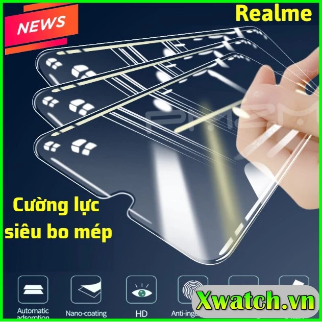 Cường lực siêu bo mép 2,5D cho Realme GT neo 2T GT neo Q3 pro C35 Realme 5/5i/5s C11 C12 C15 C25 Narzo 50i 50A Prime