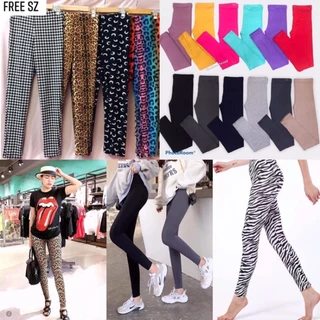 <40-70kg>Quần Legging dài Rainbow Thái hoạ tiết