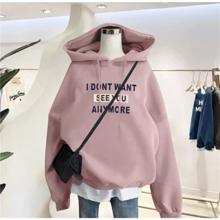 Áo hoodie nam nữ khoác nỉ form rộng unisex chất liệu nỉ bông dày dặn in chữ IDONT WANT