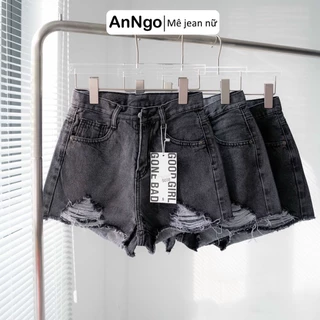 Quần short jean nữ, rách lai tua tạo điểm nhấn dễ phối đồ AnNgo - AT236