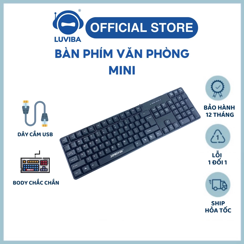 Bàn phím máy tính bàn có dây cho laptop văn phòng LUVIBA BL120