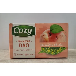 Trà đen hương Đào Cozy túi lọc - hộp giấy 40 gram - 20 túi lọc