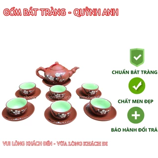 Bộ ấm chén Bát Tràng dung tích 280ml, Bộ ấm trà tử sa Bát Tràng cao cấp