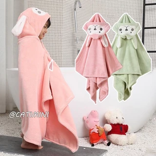 CATIMINI Áo Choàng Tắm Có Mũ Vải cotton Lông Cừu San Hô Mềm Mại Thấm Hút Tốt Dành Cho Bé Sơ Sinh