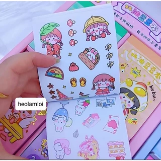 Tập 24 trang sticker  hình dán xì teen giấy đẹp dễ thương size 10.4cm