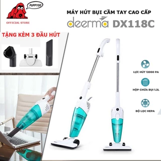 Máy hút bụi cầm tay Deerma DX118C cao cấp Tặng kèm 3 đầu hút đa năng bảo hành chính hãng