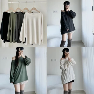 Áo Lệch Vai cotton tổ ong Hàn quốc