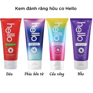 Kem đánh răng cho bé hello hữu cơ (hàng mỹ bay air, bill hãng) – Hello toothpaste kids.