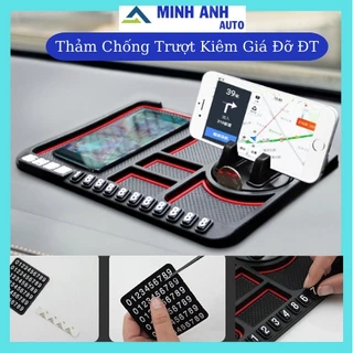 [3 in1] Thảm Đỡ Điện Thoại Chìa Khóa Đa Năng Chống Trượt Để Taplo Ô Tô, Xe Hơi - Phụ Kiện Đồ Chơi Ô Tô Xe Hơi