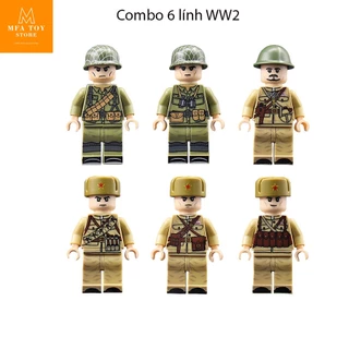 Đồ chơi lắp ráp swat army , mô hình lắp ghép quân sự - Combo 6 lính WW2