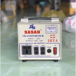 Bộ đổi nguồn 220v sang 110v, biến thế , biến áp 220v ra 100v 2KVA SASAN BẢO HÀNH 18 THÁNG [ không phải ổn áp ]