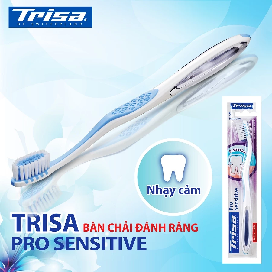 Combo 3 Bàn Chải Đánh Răng Dành Cho Răng Nướu Nhạy Cảm Trisa Pro Sensitive