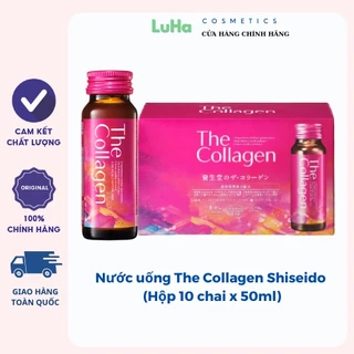 Nước uống The Collagen Shiseido  (Hộp 10 chai x 50ml), Bổ sung Collagen, hỗ trợ trắng da, giảm nếp nhăn, luhacosmetics