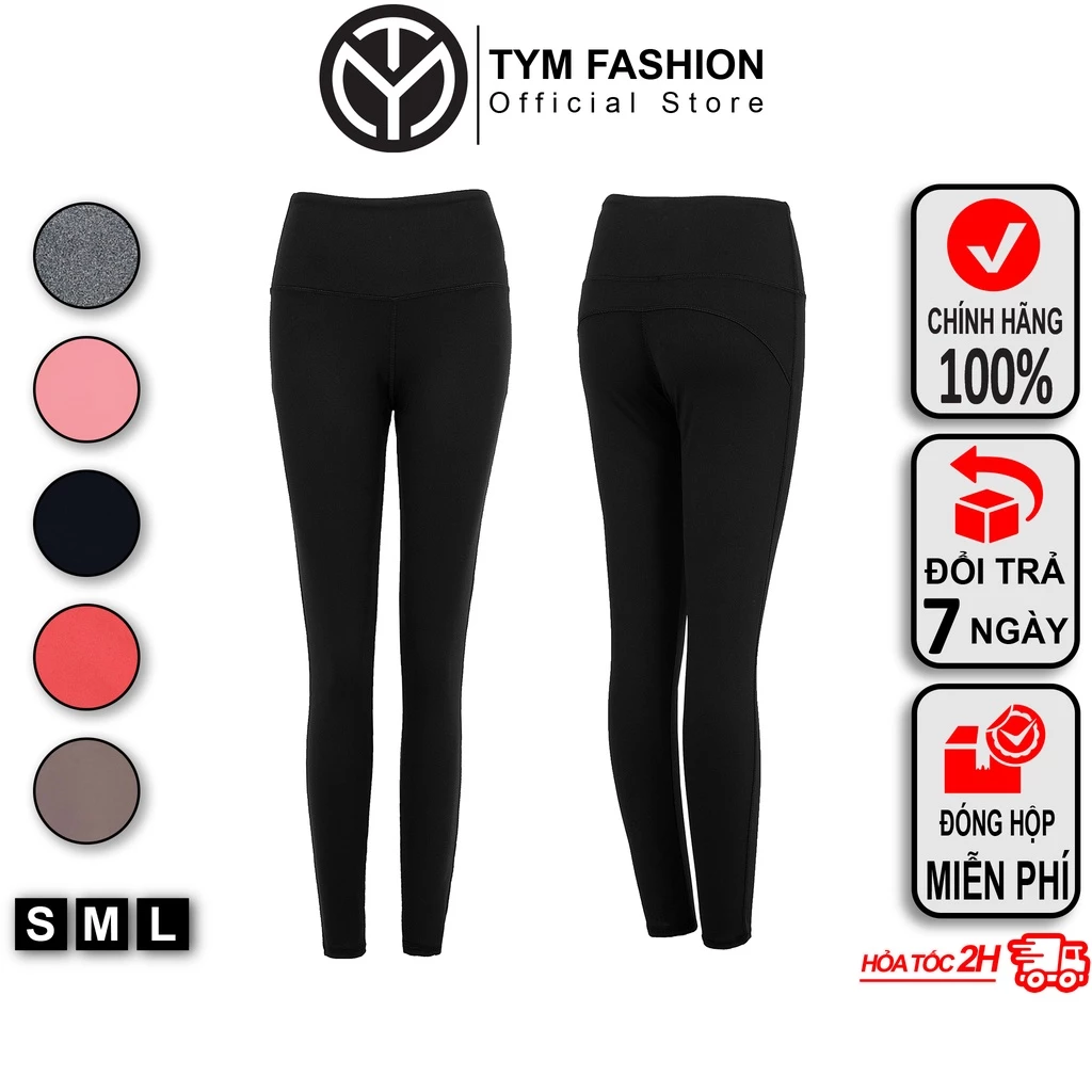 Quần legging thể thao tập Gym Yoga Pilates TYM QWT002 Chất vải thun Poly thoáng mát, đàn hồi co dãn
