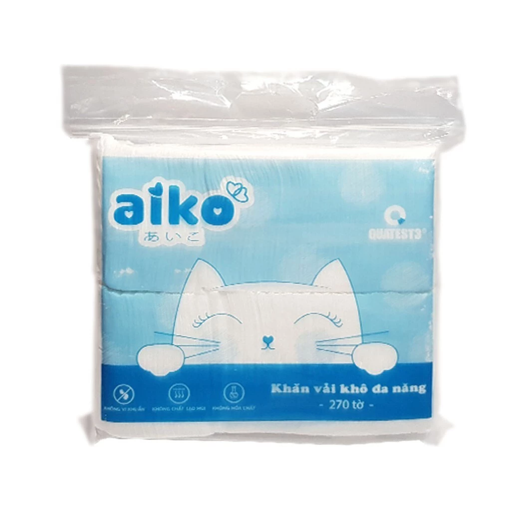 Khăn vải khô đa năng Aiko 270 tờ Chính hãng