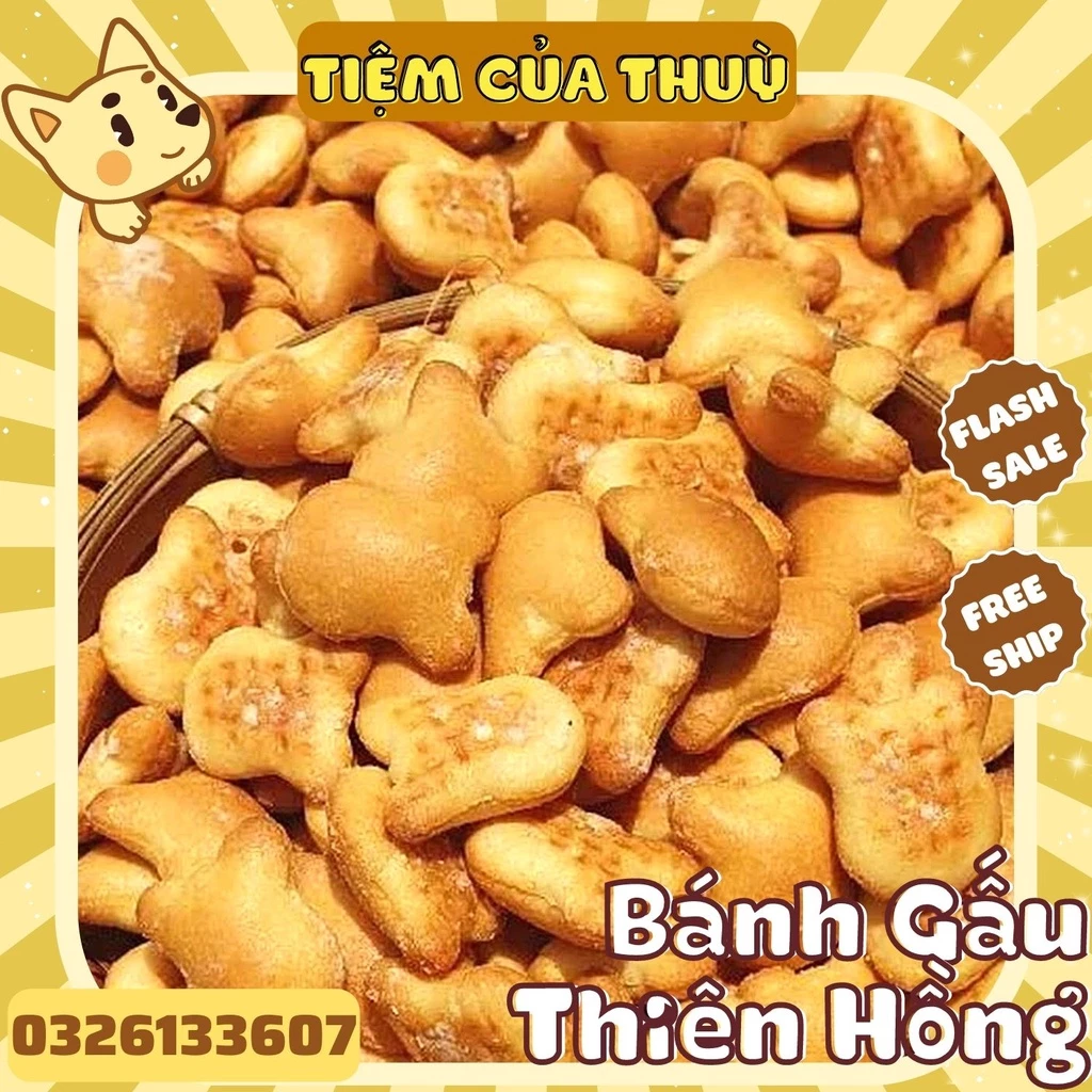 500G Bánh Gấu Thiên Hồng Nhân Kem Sữa, Bánh Gấu Nhân Kem Thiên Hồng thơm ngon béo ngậy