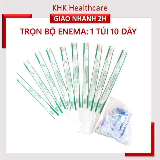 Trọn bộ túi truyền súc ruột Enema (1 túi và 10 dây nối)