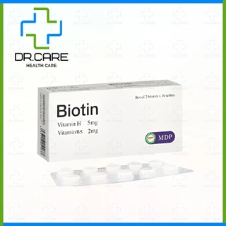 [CHÍNH HÃNG] Viên uống Biotin (Vitamin H, B5) da mịn màng, bảo vệ & giảm rụng tóc, móng chắc khoẻ [Mediphar USA, MDP]