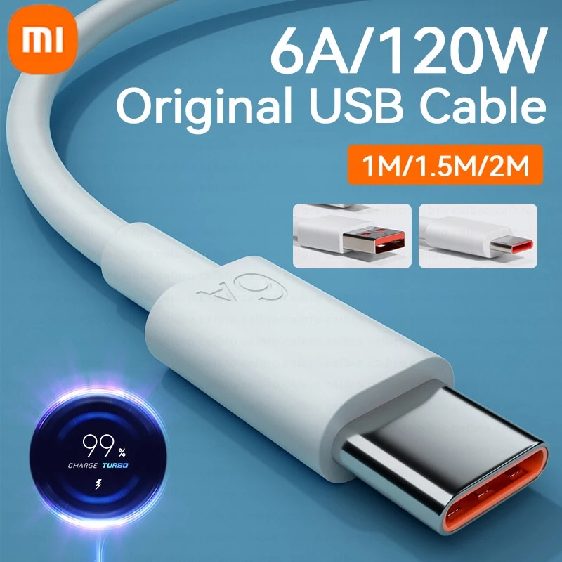 Dây Cáp Sạc Nhanh Usb Loại C Xiaomi 6A Cho Mi 12 11 10 Pro 9 5G Poco Redmi Note K30S K40