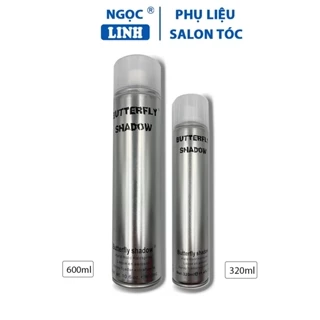 Gôm xịt tóc nam nữ Butterfly Shadow, keo xịt tóc giữ nếp 600ml 320ml mềm