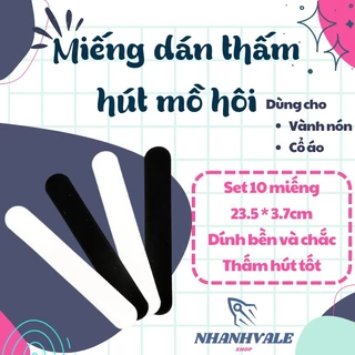 SET 10 MIẾNG DÁN CỔ ÁO, VÀNH NÓN THẤM HÚT MỒ HÔI, CHỐNG BẨN