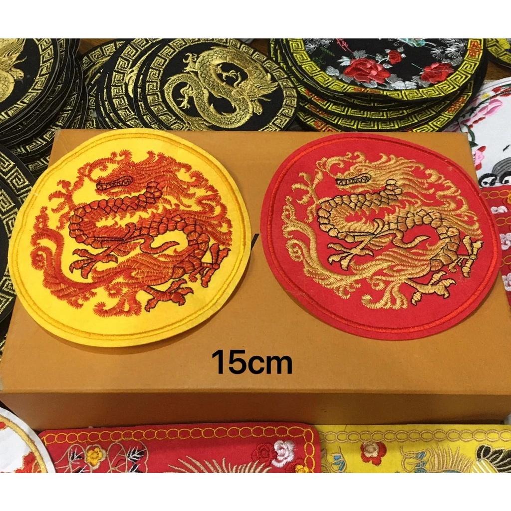 Sticker tròn, hình tròn thêu trang trí áo dài, hanmade_phụ liệu may Hiếu Đăng