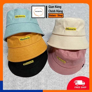 Mũ Bucket Memorie chất Nhung cao cấp form Hàn Quốc Unisex Nam Nữ