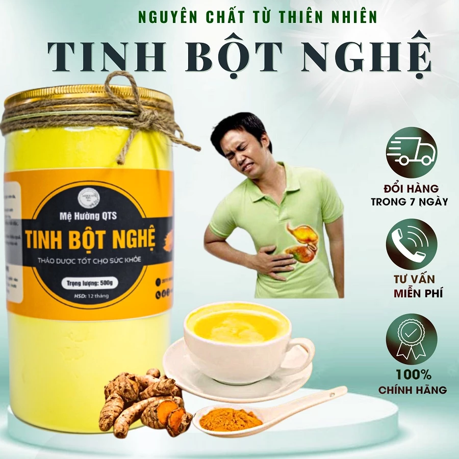 Tinh bột nghệ nguyên chất nhà làm dùng uống, đắp mặt trắng da, giảm mụn, mờ thâm nám, hỗ trợ tiêu hoá:Mệ Hường Quảng Trị