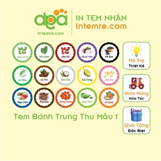 100 Tem Nhãn Giấy Decal Dán Intemre.com Bánh Trung Thu Hình Tròn 3cm - Mẫu 1,2,3