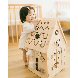 Nhà Bận Rộn Busy House - 6 Mặt Bảng Bận Rộn Busy Board Montessori đồ chơi thông minh cho bé