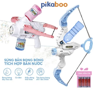 Súng bắn bong bóng xà phòng kết hợp cung tên phun nước Pikaboo bé vận động nhiều hơn vui vẻ hơn nhựa ABS an toàn cho bé 