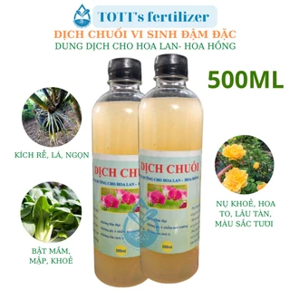 Dịch chuối vi sinh đậm đặc chai 500ml dùng tưới rau, hoa hồng, hoa mai, hoa lan