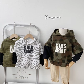 Áo hoodie dài tay cho bé chất liệu cotton nỉ đi học, đi chơi thoải mái miniumbabyfashion A1363