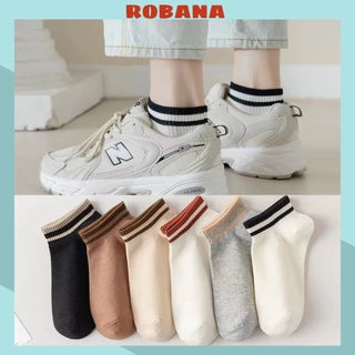 Tất vớ nữ cổ ngắn ROBANA nhiều màu thun co giãn 4 chiều