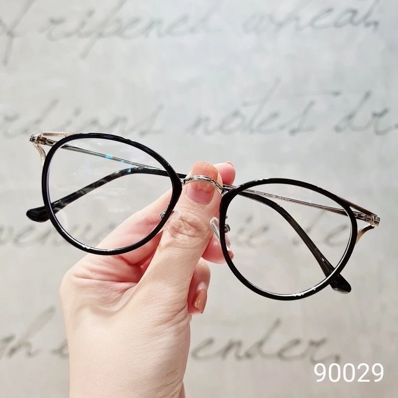 Gọng kính cận nữ kim loại, mắt mèo, nhiều màu - Y90029