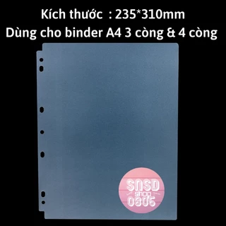 (LOẠI TỐT) Bìa Sổ Còng A4 A5, Tấm Ngăn Trang, Tấm Ngăn Sheet Card, Bìa Phân Trang, Phân Sheet Card A4 A5