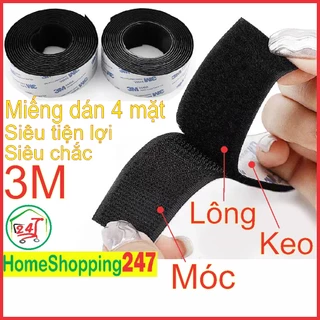 1 cặp Velcro keo 3M độ dài tùy chỉnh, nhiều khổ rộng. Miếng dán đa năng 4 mặt, miếng dán tái sử dụng nhiều lần