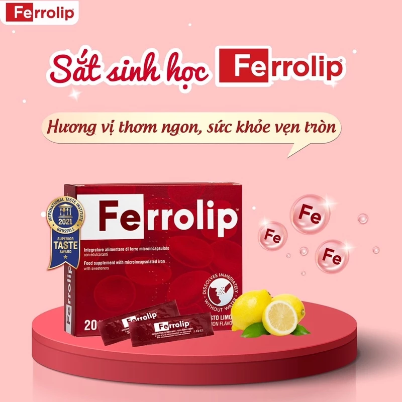 Sắt sinh học Ferrolip liposome bổ sung sắt cho mẹ bầu phụ nữ mang thai người thiếu máu thiếu sắt