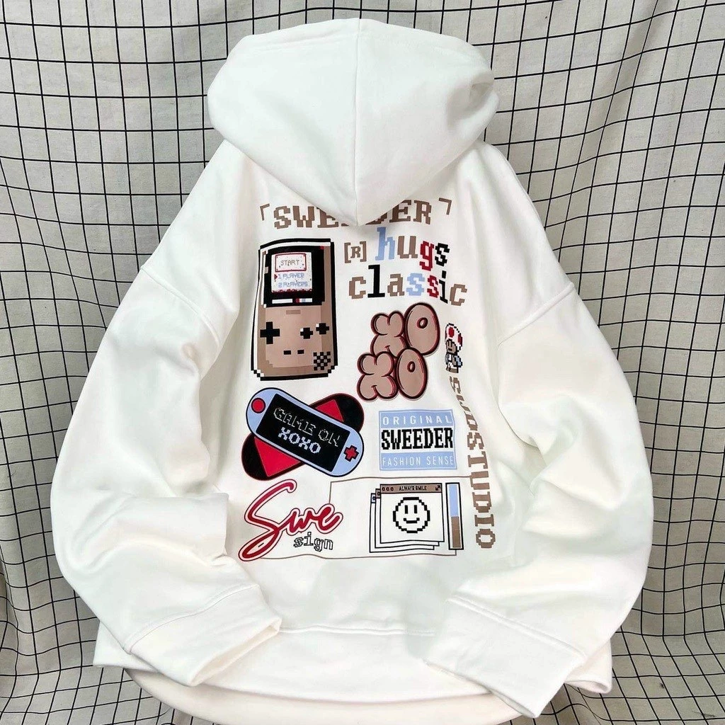 Áo Khoác Nỉ Bông SWE EDER Hoodie Zip form rộng Unisex Nam Nữ (Ảnh Thật/Có Sẵn)