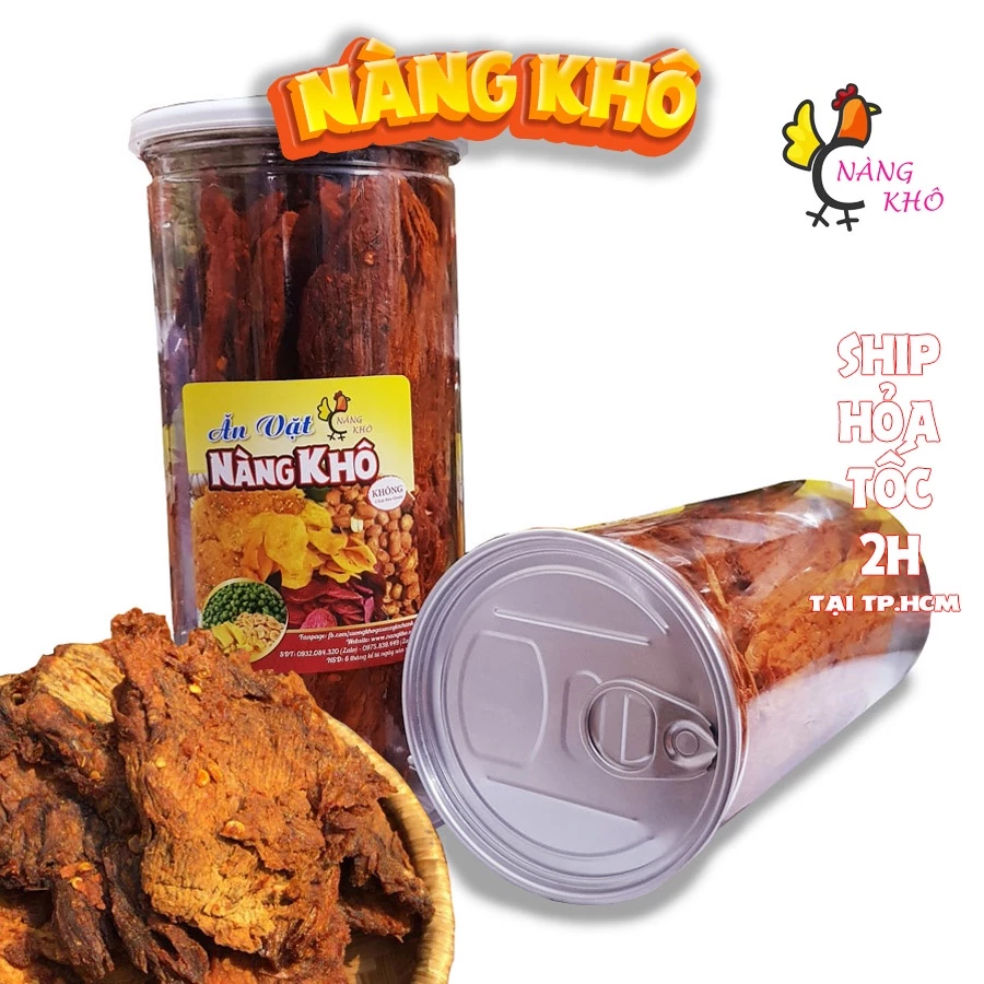 Khô bò miếng loại ngon vị Tứ Xuyên ( Thơm ngon - đậm vị ) | hũ pet 300gr | Nàng Khô