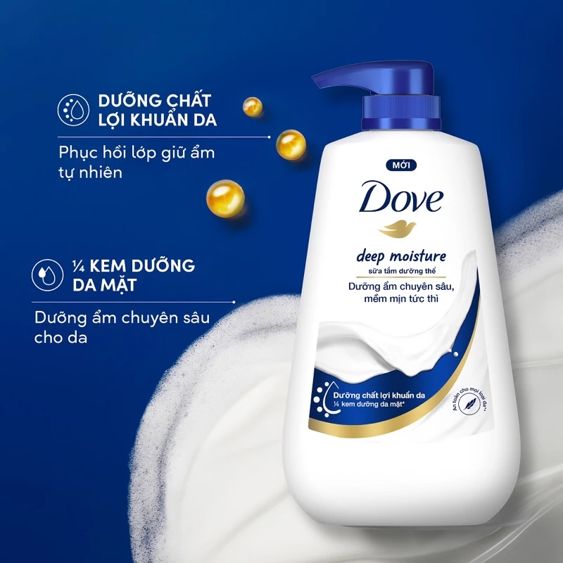 sữa tắm Dove dưỡng ẩm chuyển sâu mềm mịn tức thì 500ml(hàng tặng)