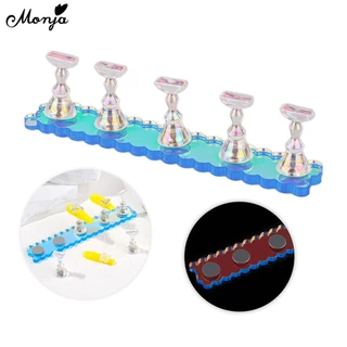 Set 5 giá đỡ móng tay giả MONJA nam châm acrylic aurora dành cho trưng bày sơn móng tại salon và nhà cửa