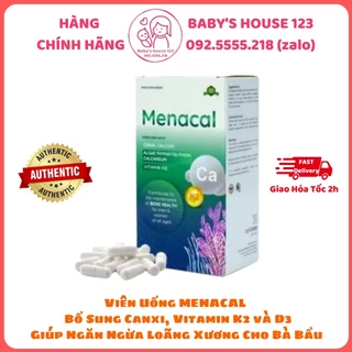 [ Chính Hãng ] Menacal Viên Uống Bổ Sung Canxi, Vitamin K2 và D3 Giúp Ngăn Ngừa Loãng Xương Cho Bà Bầu - Hộp 60 Viên