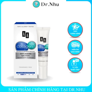 Kem Mắt AA Cosmetics Collagen Hial+ Chính Hãng, Mờ Thâm, Giảm Nhăn, Trẻ Hóa Da, tuýp 15ml - Dr. Nhu