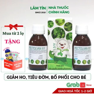 ✅(Chính Hãng) Pectolvan Ivy Siro Ho Cho Bé Từ Cao Lá Thường Xuân Thiên Nhiên, Giảm Ho Long Đờm, Bổ Phổi Lọ 100ml