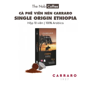 Cà phê viên nén CARRARO SINGLE ORIGIN ETHIOPIA  | Cà phê cho máy Nespresso, nhập khẩu Ý, hộp 10 viên