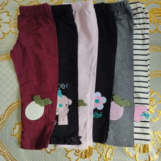 ( Xã Kho) Quần Legging Bé Gái Thun Cotton Siêu Dày Dặn Co Giãn Tốt Size 7-26 kg