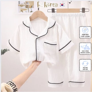 Bộ Pijama Đũi Cộc Hàng Cao Cấp Cực Xinh Cho Bé, Bộ Đồ Ngủ Hè Chất Cho Bé Trai Bé Gái Từ 6-28kg - BE KOREA