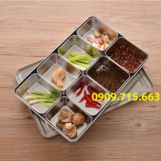 Khay Gia Vị - Khay Đựng Topping inox 304 có nắp Inox / Nhựa